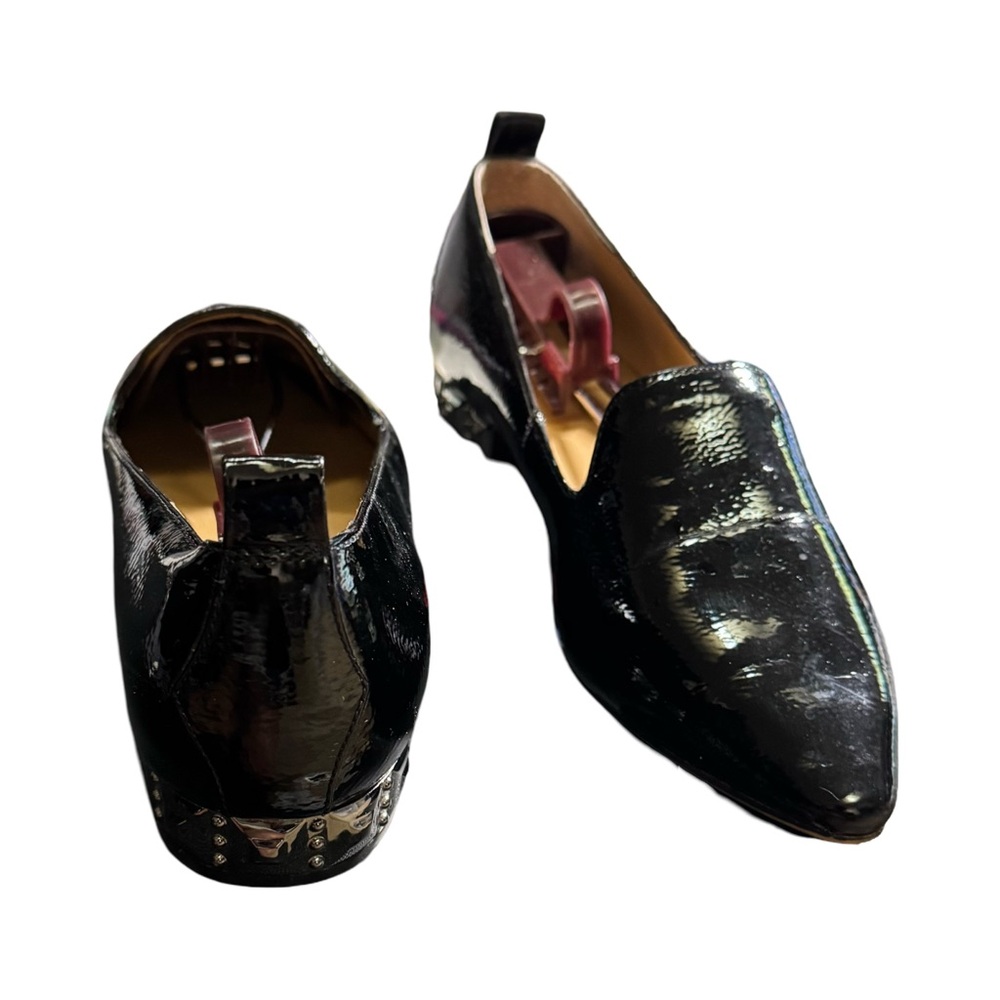 Elegant Black Franco Sarto Patent Leather Loafers